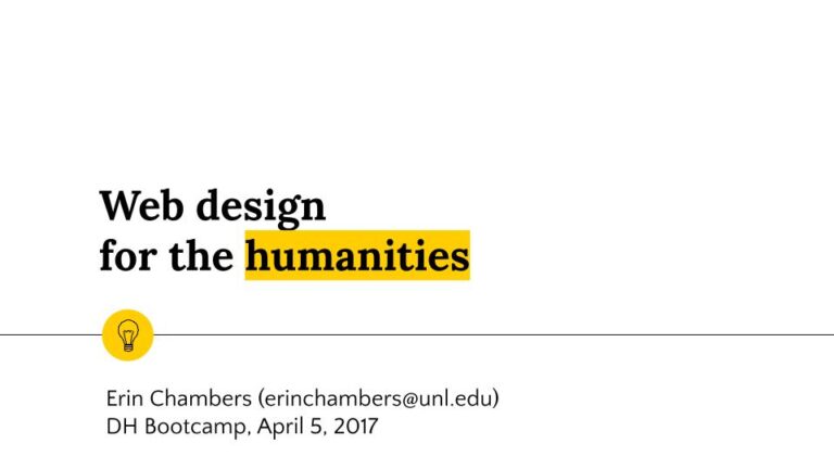 Web design for the humanities presentation slide