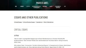 Publications page on marcoabel.com