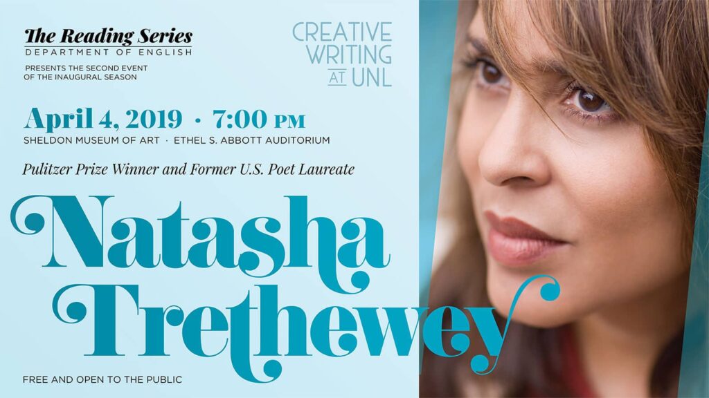 Poster for Natasha Tretheway reading at the University of Nebraska-Lincoln