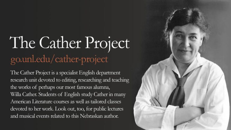 Digital sign image for the Cather Project