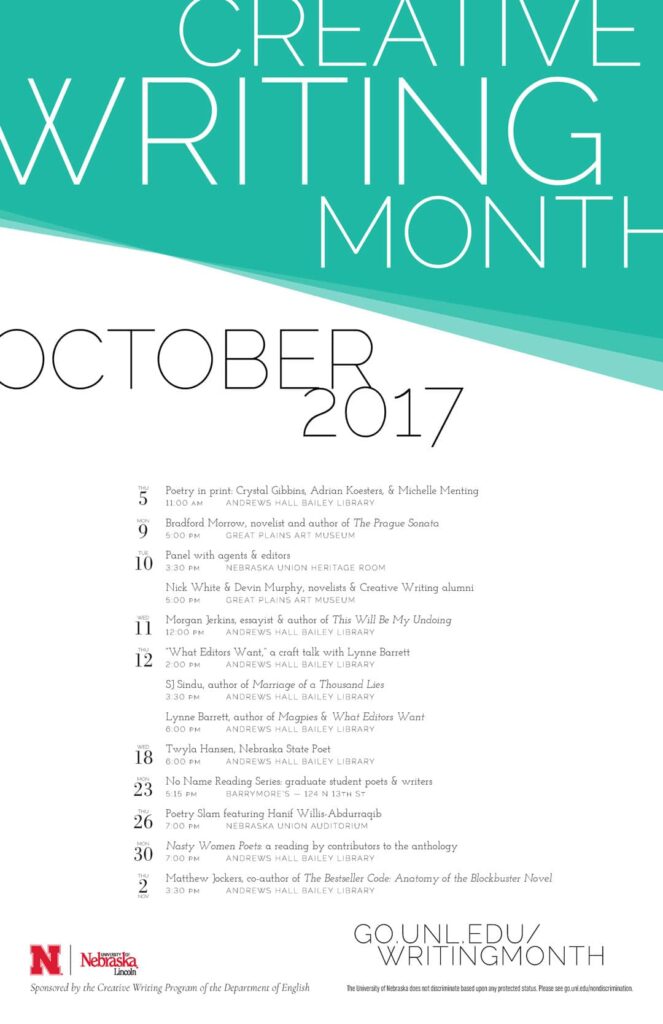 Poster for Creative Writing Month 2017