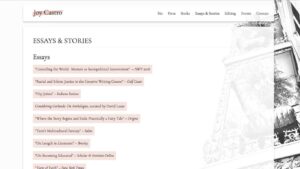 Links to essays and stories on joycastro.com
