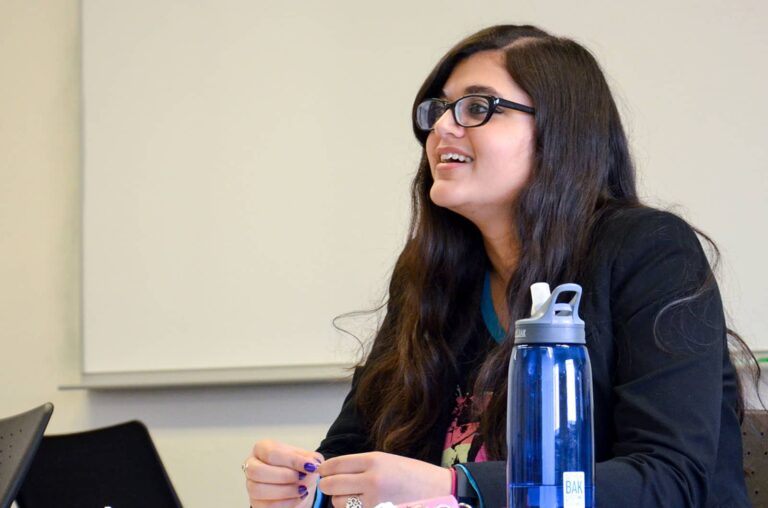 Ashanka Kumari leads a Rhetoric Society of America meeting at the University of Nebraska-Lincoln