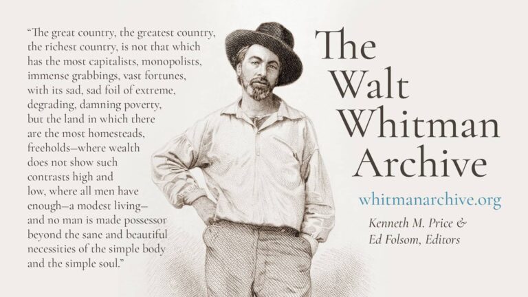 Digital sign image for the Walt Whitman Archive